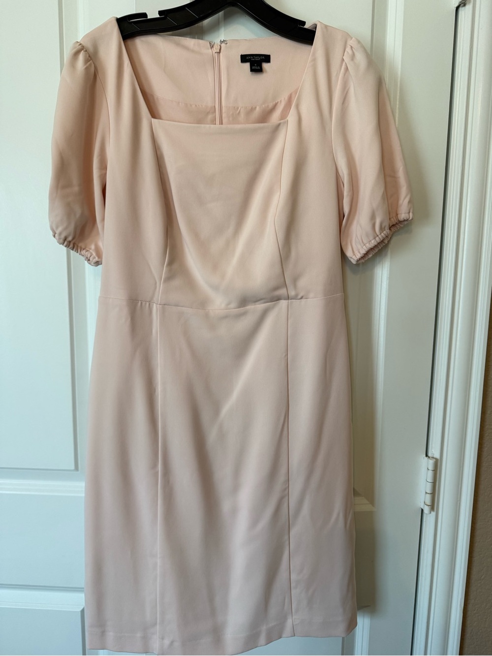 Ann Taylor Blush Square-Neck Sheath Dress